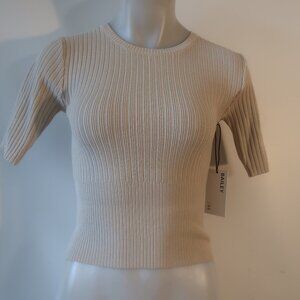 Bailey 44 Cream Ribbed Crew Neck Sweater